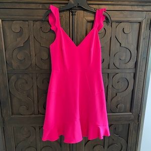 Aidan Mattox Pink Ruffle Cocktail Dress
